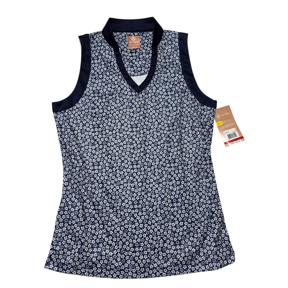 NEW Ben Hogan Women Sleeveless Golf Polo‎ Shirt Floral Moisture Wicking XS